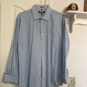 Kenneth Cole Reaction Blue Dress Shirt Classic Long-Sleeve